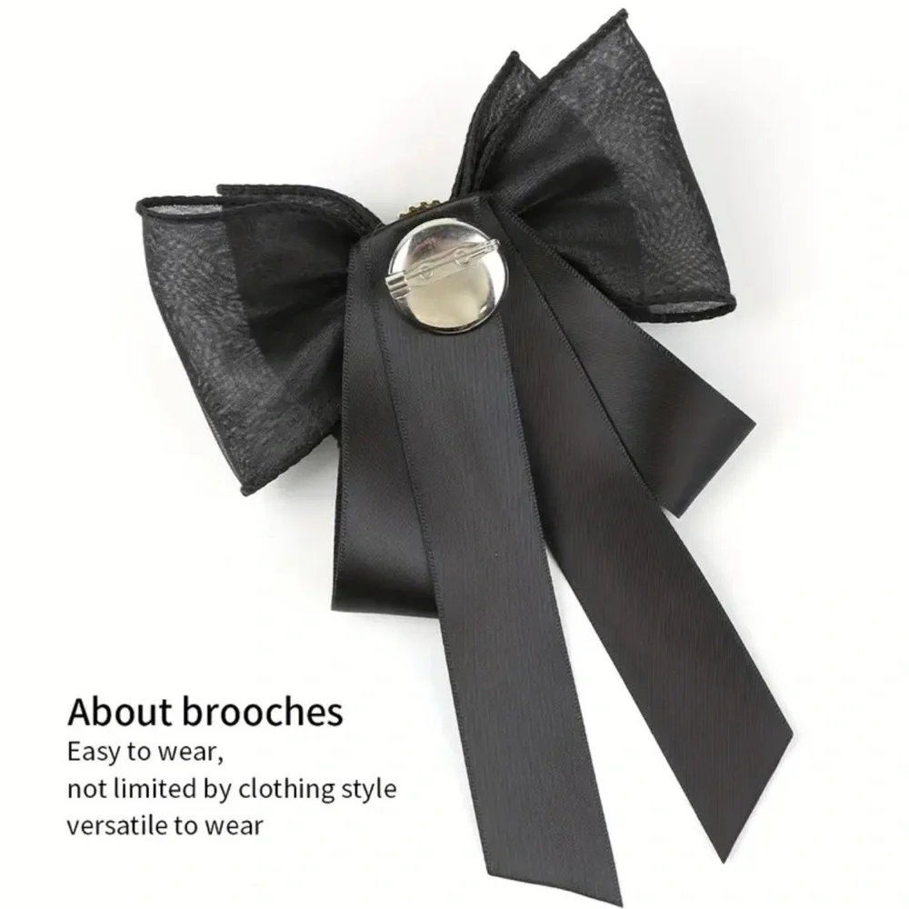 Elegant Blue Ribbon Bow tie Brooch